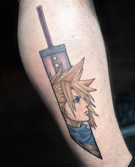 final fantasy 7 tattoo|cloud strife tattoo.